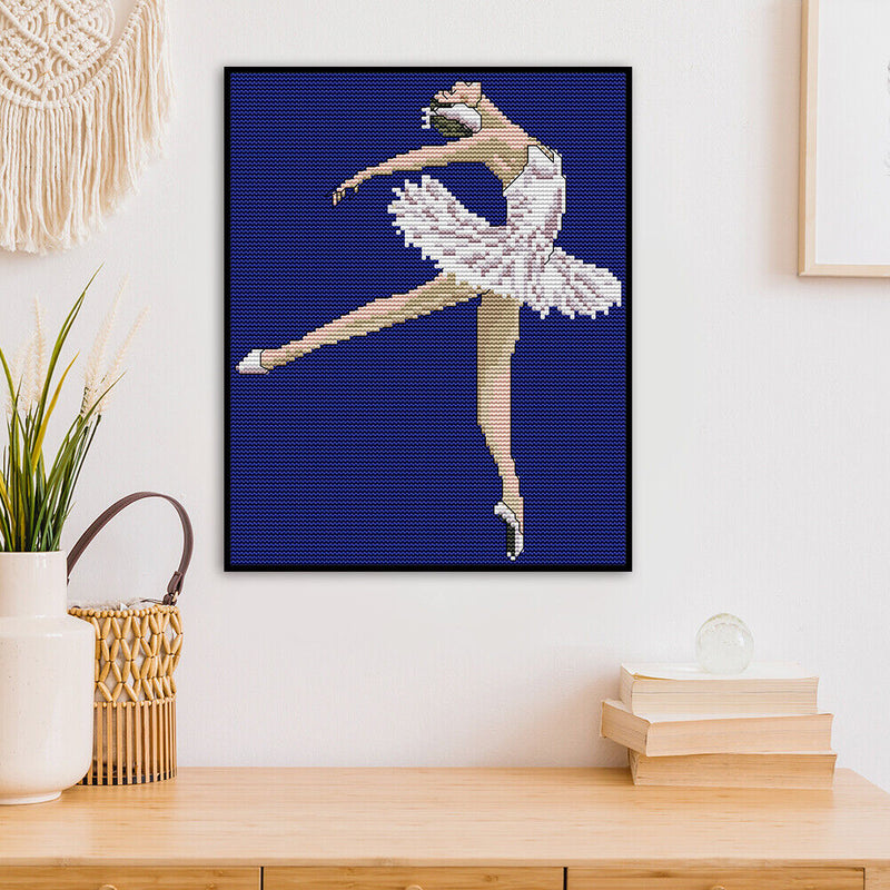 14CT Full Cross Stitch Ballet Stamped DIY Kits Wall Art Crafts Home Decorations