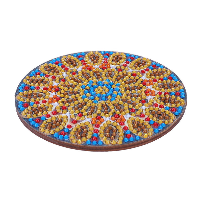 5D DIY Diamond Painting Mandala Wooden Round Coaster Cup Cushion (AA1058-2)