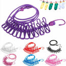 Rope Portable Travel Hanger Elastic Clothesline 12 Spring Clips Drying Rack