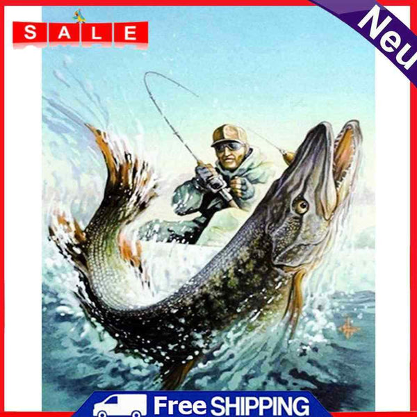 Fishermen Frameless Picture Oil Paint By Numbers Hand Painted Picture for Home