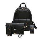 3pcs Women PU Leather Backpack School Bag Shoulder Bags Card Holder Purse