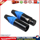1 Pair XLR 3Pin Male Female DIY Audio Cable Connectors Solder Plug (Blue) Newly