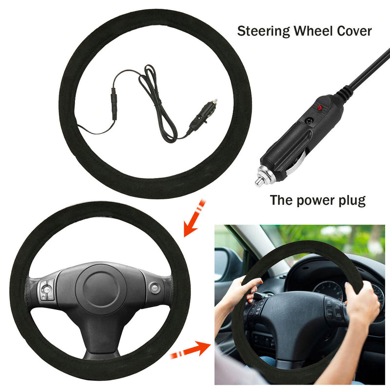 Heated Steering Wheel Cover - Quick Heating Electrical Auto Steering Wheel
