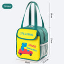 Cartoon Oxford Food Insulation Bag Multi-layer Zipper Bag (Green)