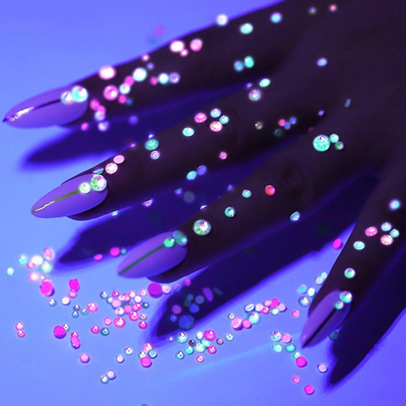 Luminous Fluorescent Diamonds Nail Stickers Multi Section Design Manicure Art