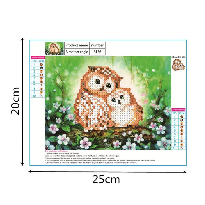 Akaddy 5D DIY Diamond Painting Cute Birds Cross Stitch Embroidery Rhinestone Mosaic Kit