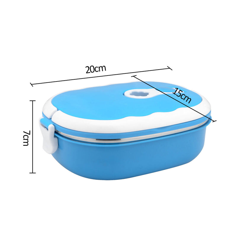 Rectangle Lunch Box Thermal Leak-Proof Heat Insulation Anti-Scald (Blue)