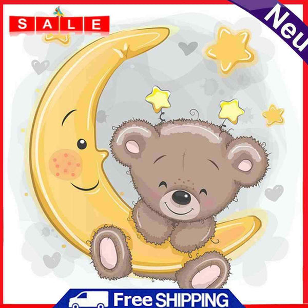 5D DIY Diamond Painting Kits Full Round Drill Moon Cartoom Bear Mosaic Picture