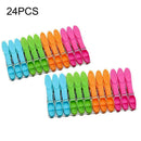 24Pcs Laundry Clothes Pins Hangings Pegs Clips Plastic Hangers Clothes K0T0