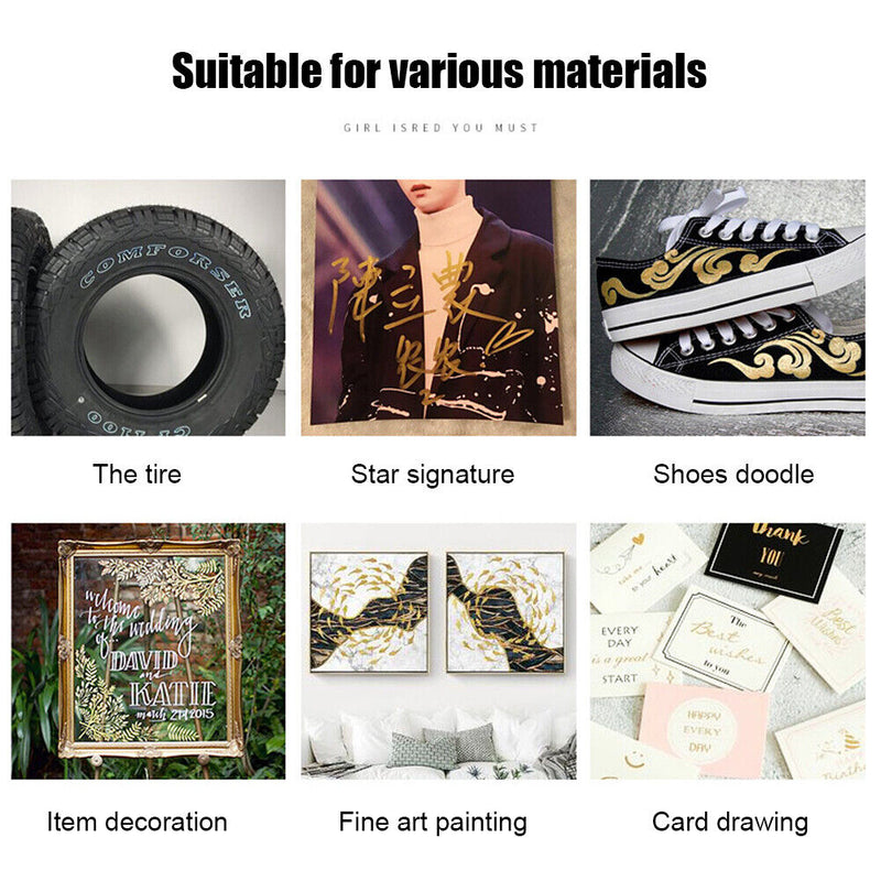 DIY Metallic Pen Set Waterproof Fadeless Kid Sketch Graffiti Stationery Suppl