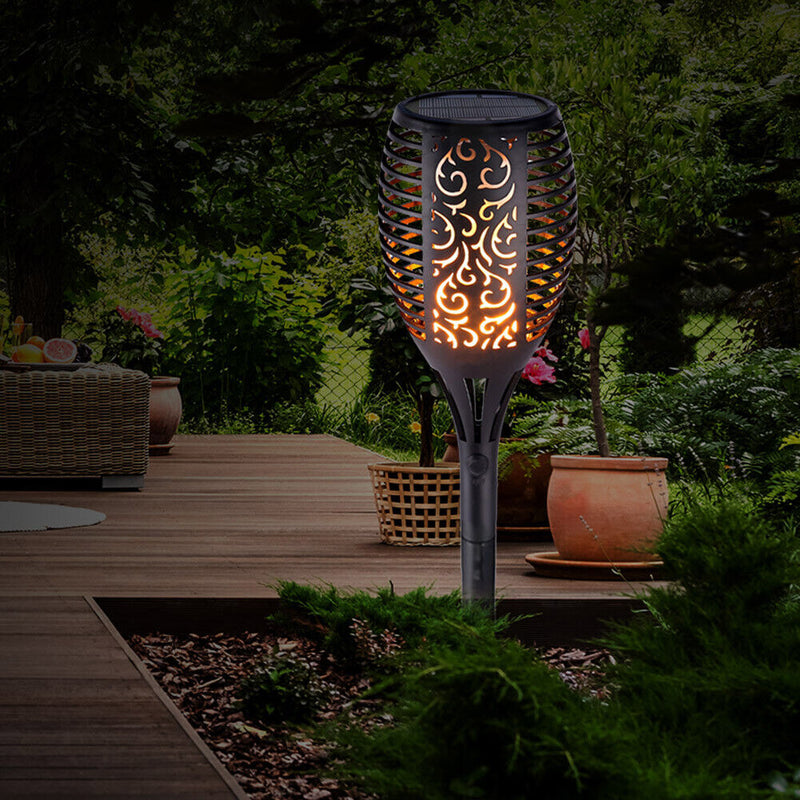Outdoor Garden Solar Flame Light Waterproof LED Torch Lamp for Yard (2pcs) Newly