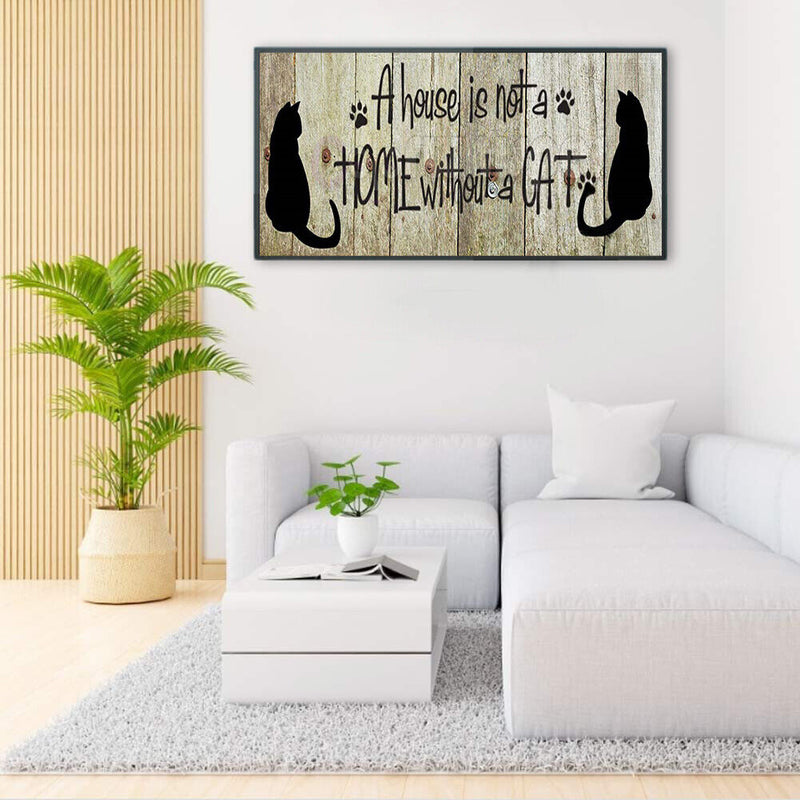 Cat Frameless Picture Oil Paint By Numbers Hand Painted Picture for Living Room