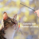 1pc Cat Teaser Wand Toys Funny Colorful Feather Rod Pet Interactive Bell St