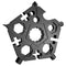 Multi-Purpose Hex Snowflake Wrench Key Ring Portable Bike Spanner (Black)