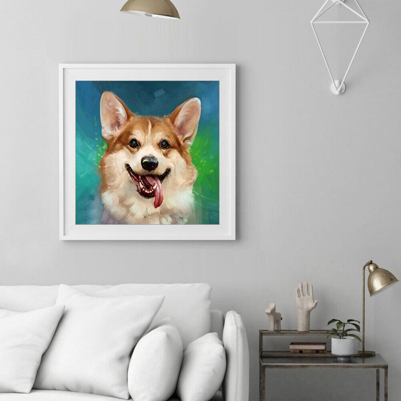 DIY 5D Embroidery Dog Animal Diamond Painting Cross Stitch Home Decoration Gift