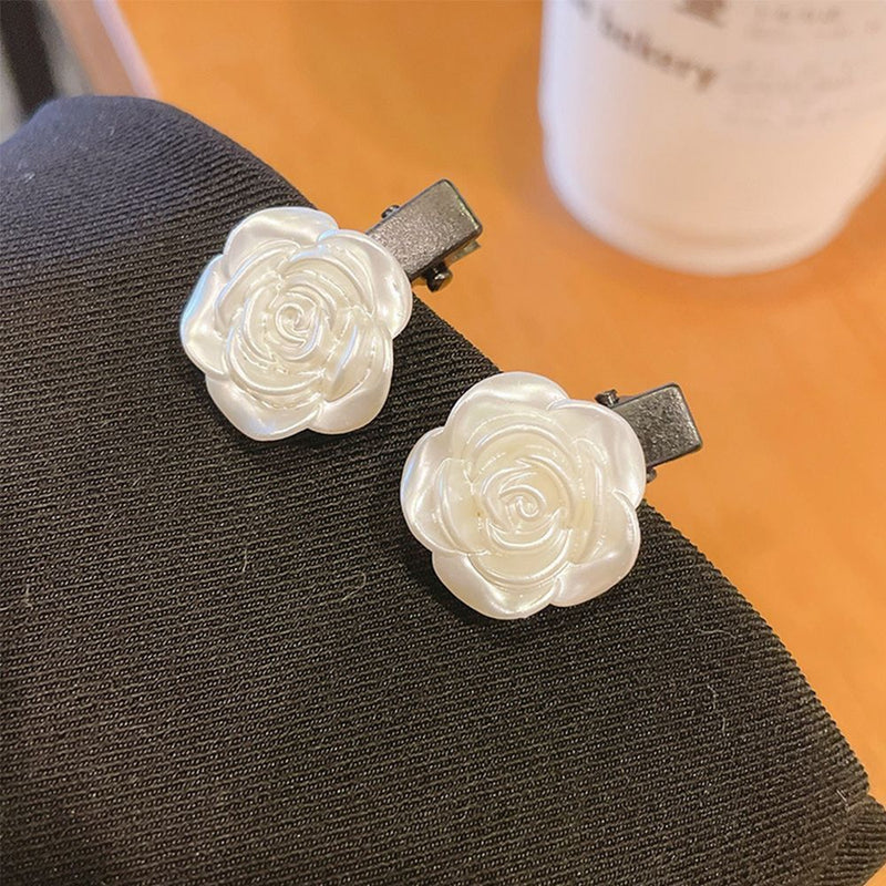 Women Girls Milk White Color Slid Clip Hairpin Hair Accessories Barrettes