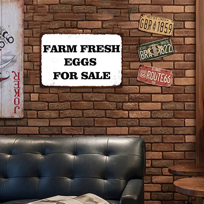 Retro Farm Fresh Eggs Metal Plate Painting for Bar Pub Tin Plaque Wall Sign