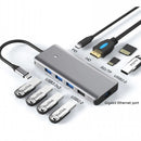 10 In 1 USB-C Multi Function Hub To HDMI 4K USB3.0 TF SD MicroSD 10/100 LAN Dock