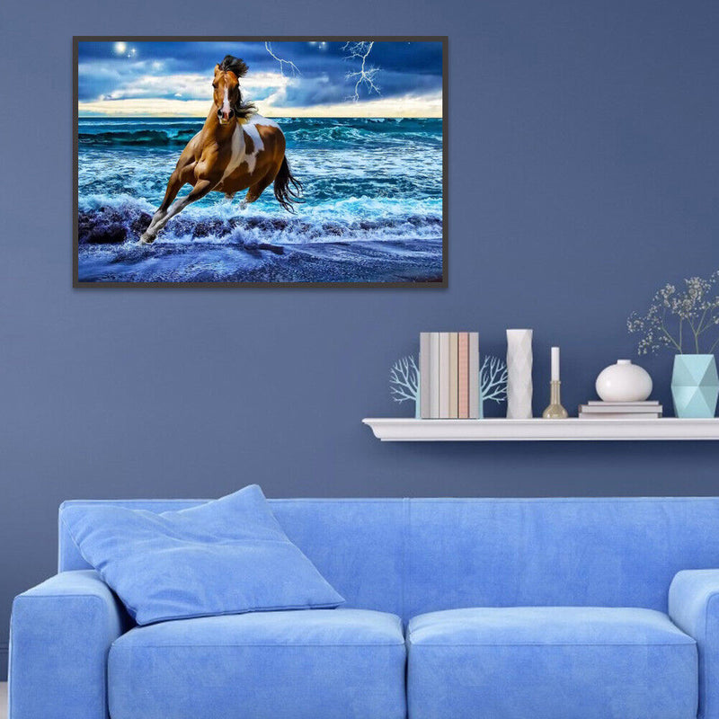 5D DIY Diamond Painting Running Horse Cross Stitch Embroidery Rhinestones