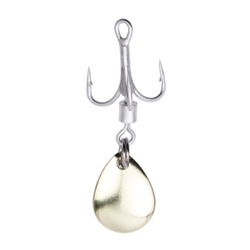 10pcs/Set Metal Barbed Fishing 3-Hooks with Rotating Sequin Fishing Accessori
