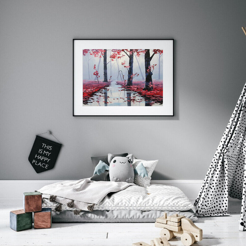 Red woods 50x40cm Oil Paint By Numbers Picture Painting