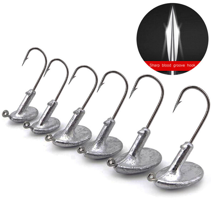 10pcs/Lot 3.5g 5g 7g 10g Tumbler Head Hook Jig Bait Fishing Hook Fish Lure To