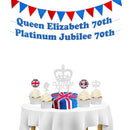 Cake Party Decorations Set Hanging Flags Cake Toppers Queen Platinum Jubilee