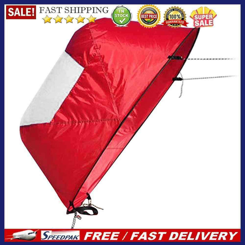 42 Inch Folding Kayak Wind Paddle Sailing Popup Sail w/Clear Window(Red)