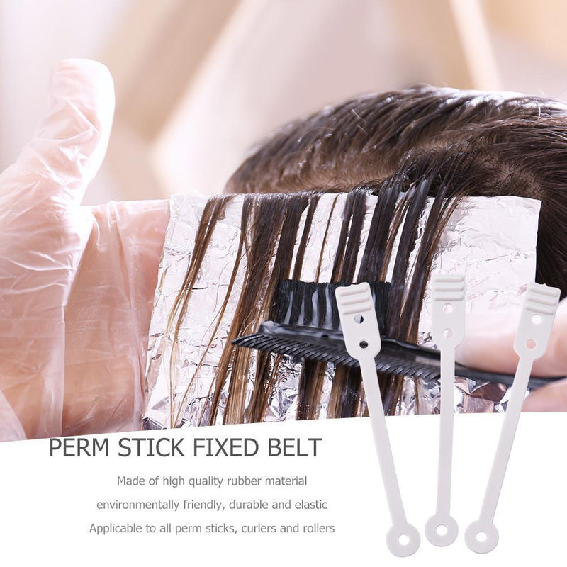 50pcs/set Pro Perm Rod Long Hair Curler Replacement Elastic Rubber Band (A)