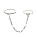 Men Alloy Party Jewelry Chain Rings Multi-layer Punk Rings Open Finger Rings