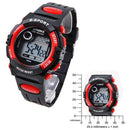 Multifunction Waterproof Child Boy Girl Sports Electronic Wrist Watch Red