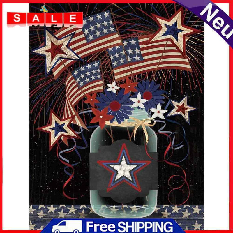 5D Diamond Painting Independence Day Full Round Drill Rhinestone DIY Wall Arts