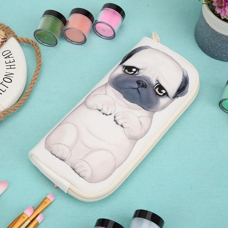 Stationery Storage Pouch Canvas Box Pencil Bag Makeup Case ( Pencil case-D)