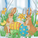 Easter Rabbit Eggs Ornament DIY Rhinestone Pendants Handcraft Hanging Decoration