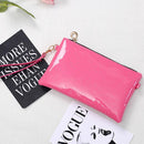 Women Zipper Shoulder Bag PU Sequin Crossbody Mini Clutch Wristlet/Rose Red