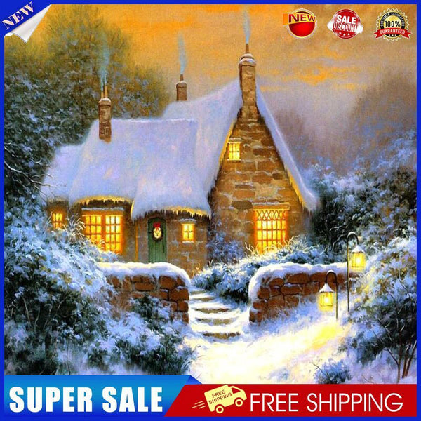 Snow House Rhinestone Mosaic Kit 5D DIY Full Drill Diamond Painting (B2338)