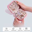 Portable Zipper Mini Jewelry Box Travel Outdoor Ring Necklace Earrings Holder