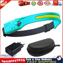 200LM Wide Anlge Headlamp Full Vision COB LED Induction Flashlight (Cyan) Newly
