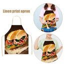 Kitchen Aprons for Women Men Household Baking Linen Cook Hamburger Tablier