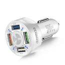 Smart Phone Adapter Universal 4-Port USB Fast Charging LED Display Car Charger