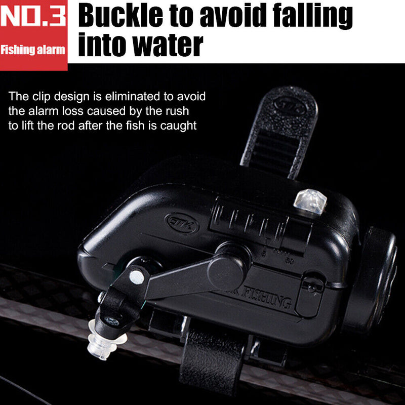 LED Fish Bite Alarm Indicator Sound Bell Electronic Fishing Rod Tip Alert
