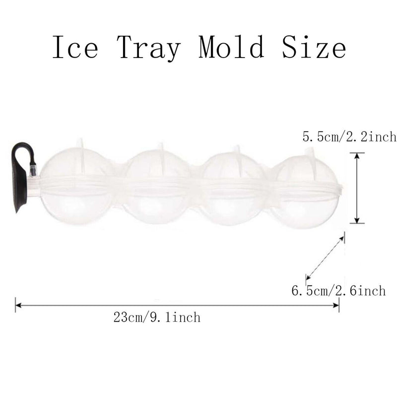 Whiskey Cocktail Round Trays Summer 2.2" Ice Ball Maker Ice Cube Mold 4 Cavity