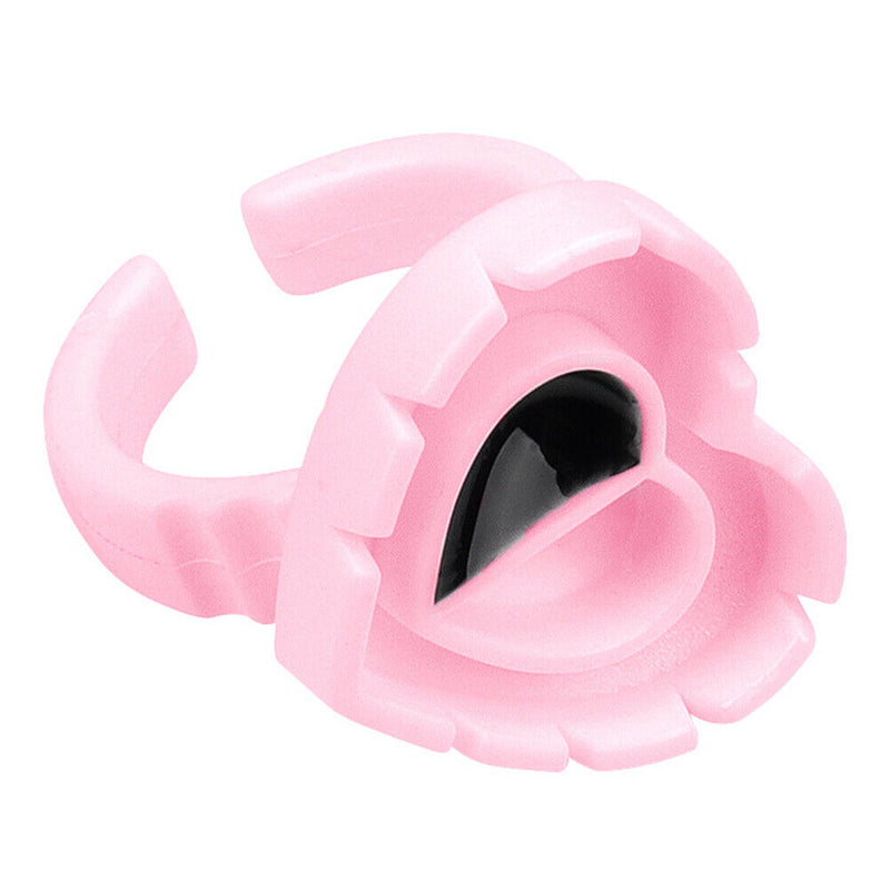 100pcs Heart Eyelash Extension Glue Ring Holder Eyelash Glue Cup (Pink)