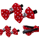 10pcs Pet Cat Dot Grooming Hairpin Mixed Ribbon Hair Bow Dog Rubber