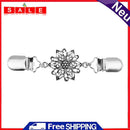 Fashion Hollow Flowers Brooch Rhinestone Necklace Clips Women Alloy Cardigan Pin