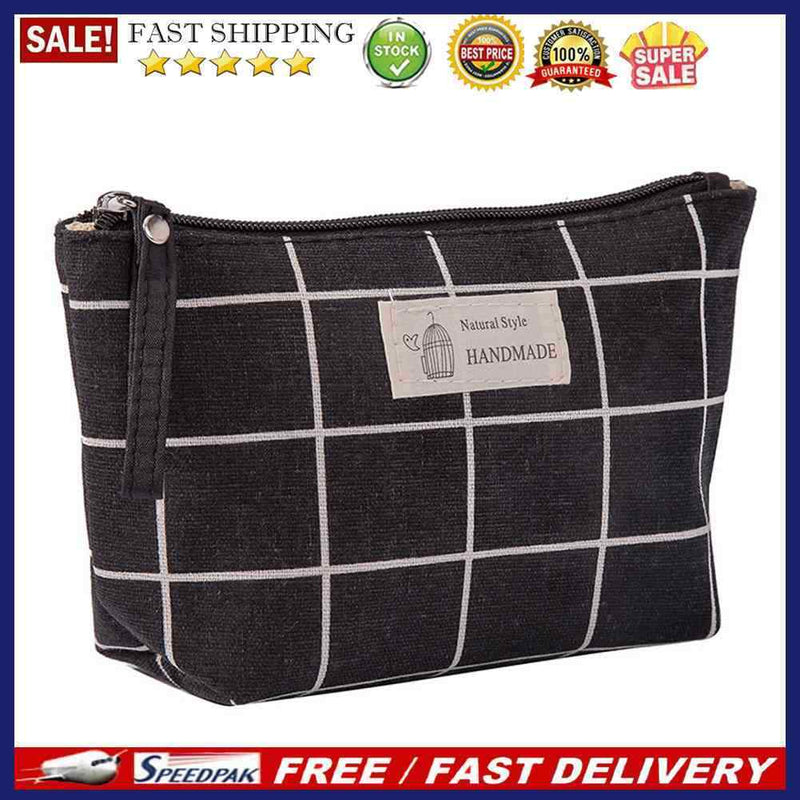 Portable Cosmetic Bag Canvas Printed Money Pouch Women Makeup Wash Storage Ba