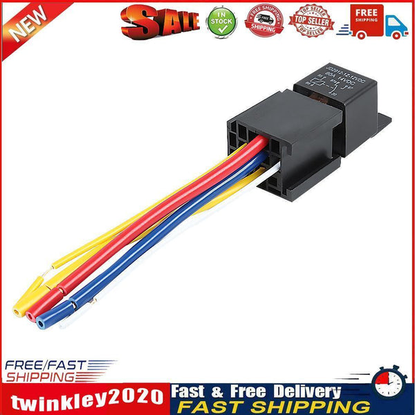 JD2912 Car Relay 12V DC 80A 5 Pin Auto Relay with 5-Wire Socket Universal Newly