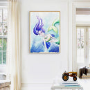 Art 5D Watercolor Fish Lady Drill Diamond Rhinestone DIY Full Round Painting Kit