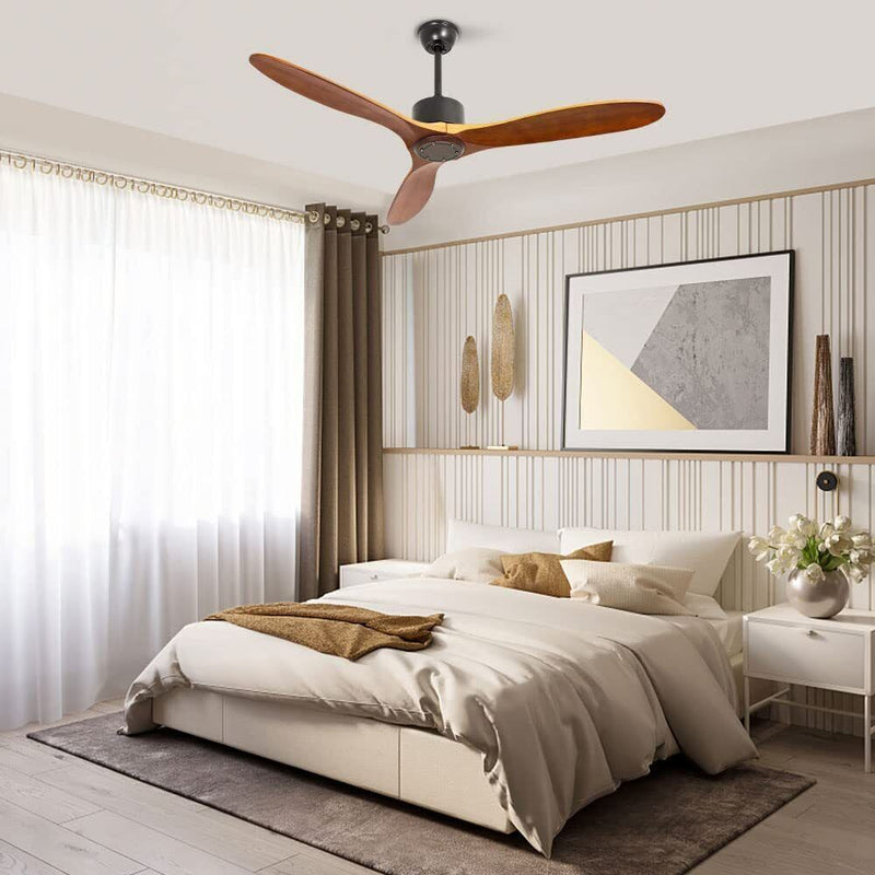 with Remote Control Wood Ceiling Fan 42'' Modern Ceiling Fan No Light Outdoor