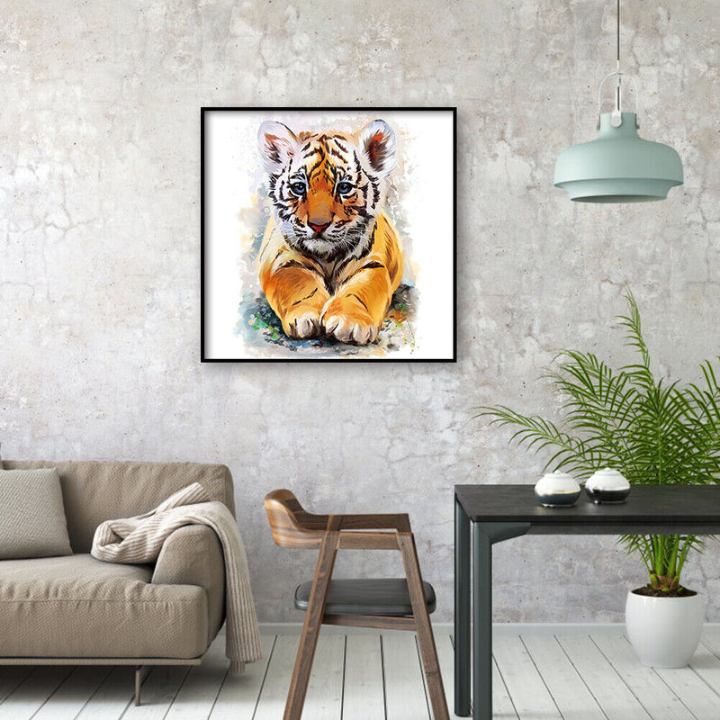 5D Full Round Drill Diamond Painting DIY Little Tiger Rhinestone Mosaic Picture